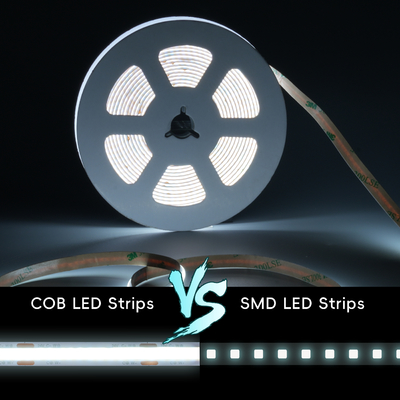 LETARON COB LED Strip Light 24V LED Tape Light,480 pcs/M LEDs,Super Bright High Lumen 6000K White 3m,Ανασβέστερο με 3M Tape,30W UL Power Supply,Touch SWITH για υπνοδωμάτιο,σπίτι,κουζίνα DIY