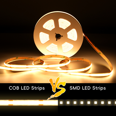 ΛΕΤΑΡΟΝ COB LED Strip Light 24V LED Tape Light, 480 LED/M, Εξαιρετικά Φωτεινό Υψηλής Φωτεινότητας 3000K Θερμό Λευκό 5m, Δυνατότητα ρύθμισης φωτεινότητας με ταινία 5M, Τροφοδοτικό 60W UL, ΔΙΑΚΟΠΤΗΣ PIR για υπνοδωμάτιο, σπίτι, κουζίνα DIY