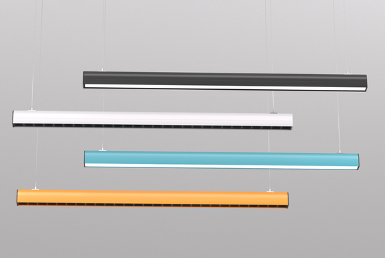 LETARON LED Linear Pendant Light (με εισερχόμενο σύρμα + σπείρωση + προβολέα) Αμβλύσιμο 5 χρώματα Σύγχρονο γραμμικό πολυέλαιο Φως για τραπεζαρία Σπίτι Γραφείο Γραφείο Γραφείο